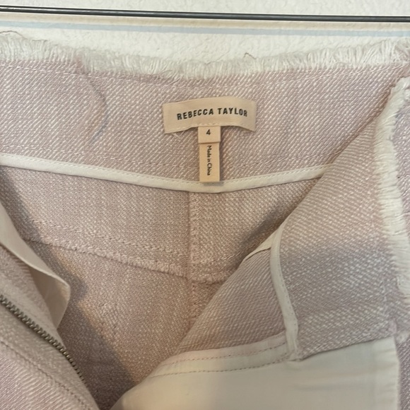 Rebecca Taylor| Slub Wide Leg Crop Pant|Size 4 - Picture 5 of 7